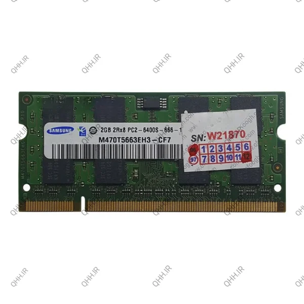 رم لپ تاپ 2 گیگ سامسونگ DDR2 800-6400 MHZ 1.8V