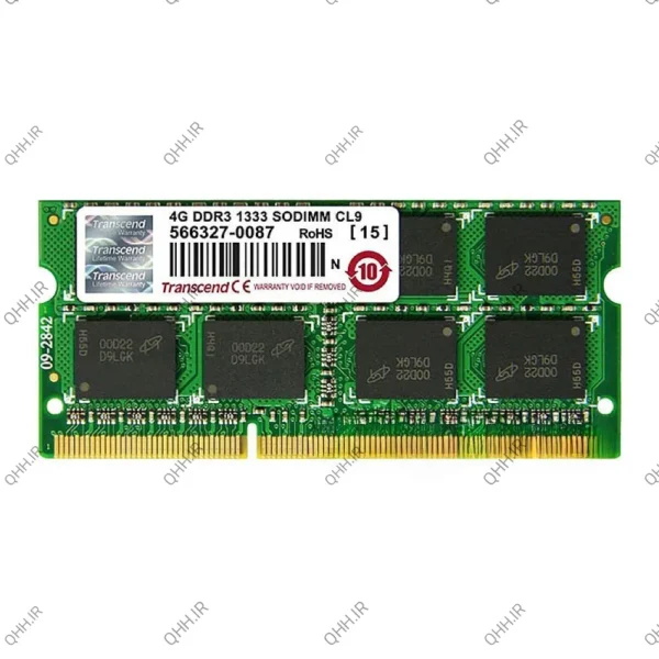 رم لپ تاپ 4 گیگ Transcend DDR3-1333-10600 MHZ 1.5V