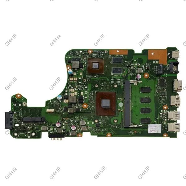 مادربرد لپ تاپ ایسوس X555DG-A555-K555_CPU-A6-7310_Rev 2.0 EDP 4GB-2GB گرافیک دار-CPU و Chip حرارت دیده