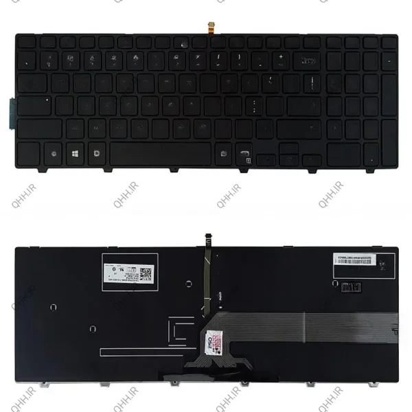 کیبرد لپ تاپ دل Inspiron 15-5000 مشکی-با بک لایت-با فریم