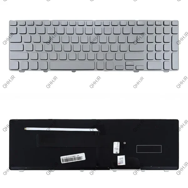 کیبرد لپ تاپ دل Inspiron 15-7537 نقره ای-با بک لایت-با فریم