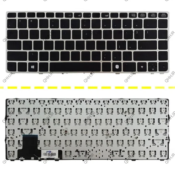 کیبرد لپ تاپ اچ پی EliteBook Folio 9470M مشکی با فریم نقره ای