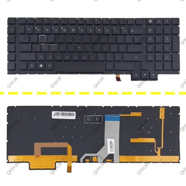 کیبرد لپ تاپ اچ پی Omen 17-AN_RGB مشکی با بک لایت-بدون فریم