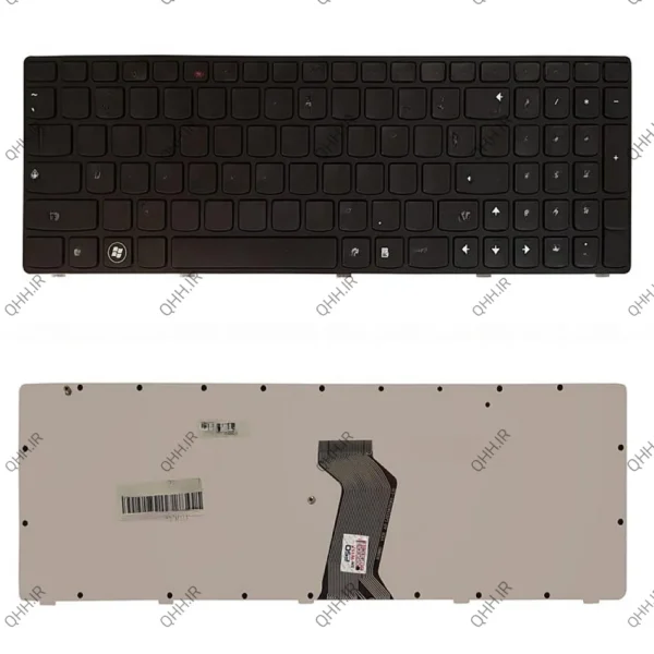 کیبرد لپ تاپ لنوو IdeaPad G580 مشکی با فریم