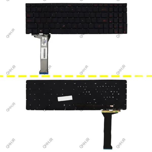 کیبرد لپ تاپ ایسوس ROG GL552 مشکی-اینترکوچک-بابک لایت و کلید پاور