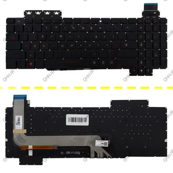 کیبرد لپ تاپ ایسوس FX503 مشکی-اینترکوچک-بابک لایت-بدون فریم با کلید پاور