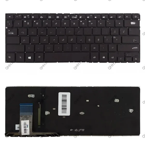 کیبرد لپ تاپ ایسوس ZenBook UX330 مشکی-اینترکوچک-بابک لایت-بدون فریم با کلید پاور