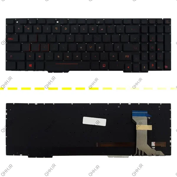 کیبرد لپ تاپ ایسوس GL553-FX553 مشکی-اینترکوچک-با بک لایت و کلید پاور