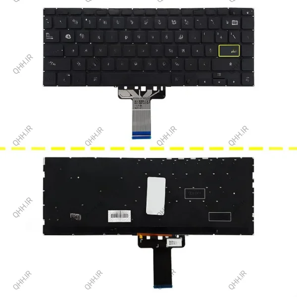 کیبرد لپ تاپ ایسوس VivoBook S433 مشکی-اینترکوچک-بابک لایت-بدون فریم با کلید پاور