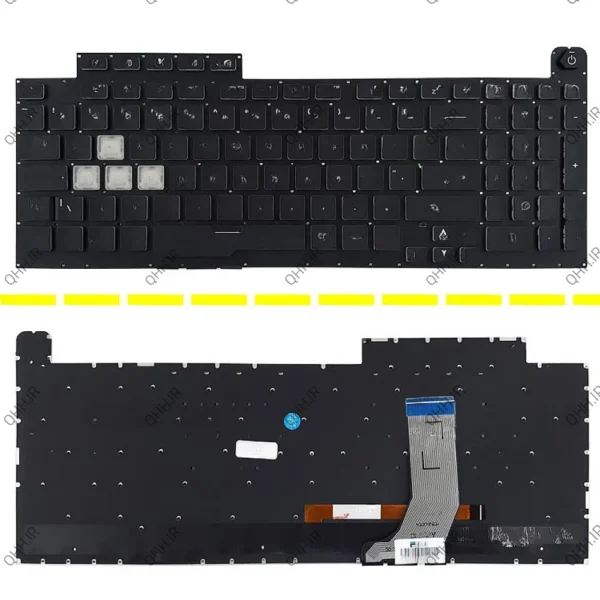 کیبرد لپ تاپ ایسوس ROG Strix G731 مشکی-اینترکوچک-بابک لایت-بدون فریم با کلید پاور