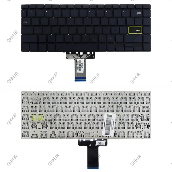 کیبرد لپ تاپ ایسوس VivoBook E410MA مشکی-اینترکوچک بدون فریم به همراه کلید پاور