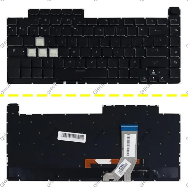 کیبرد لپ تاپ ایسوس ROG Strix G531G مشکی-اینترکوچک-بابک لایت-بدون فریم با کلید پاور