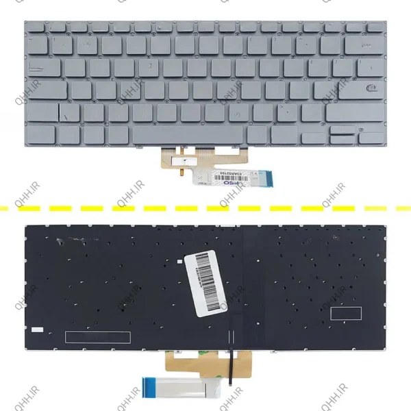 کیبرد لپ تاپ ایسوس ZenBook Flip 14 UX462 نقره ای-اینترکوچک با بک لایت بدون فریم