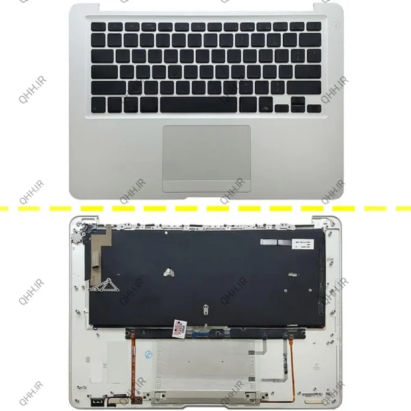 کیبرد لپ تاپ اپل MacBook Air A1237-13 Inch_607-2255-A مشکی با قاب C نقره ای