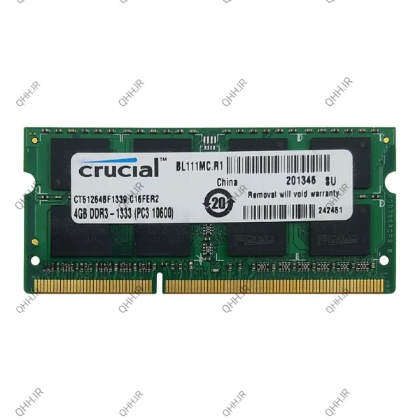 رم لپ تاپ 4 گیگ Crucial DDR3-1333-10600 MHZ 1.5V