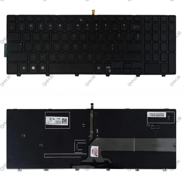 کیبرد لپ تاپ دل Inspiron 15-5000 مشکی-با بک لایت-با فریم