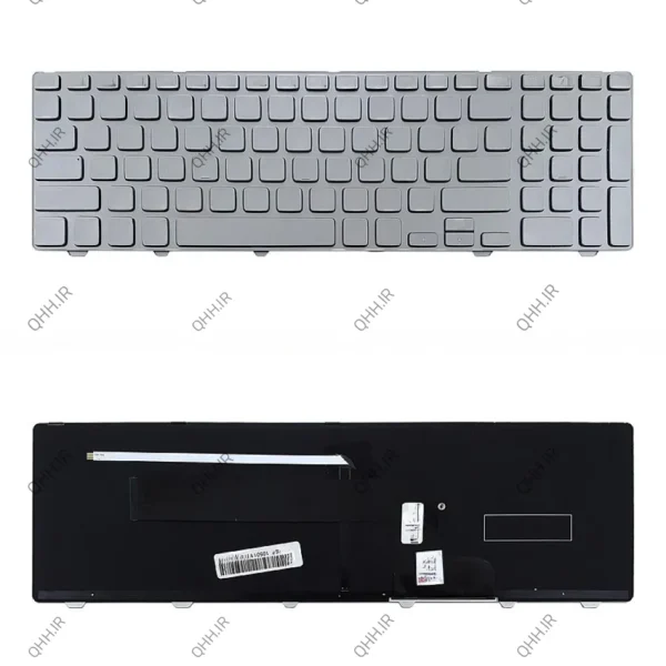 کیبرد لپ تاپ دل Inspiron 15-7537 نقره ای-با بک لایت-با فریم