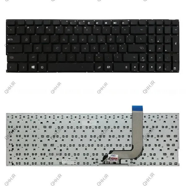 کیبرد لپ تاپ ایسوس VivoBook X542 مشکی-اینترکوچک بدون فریم-به همراه کلید پاور