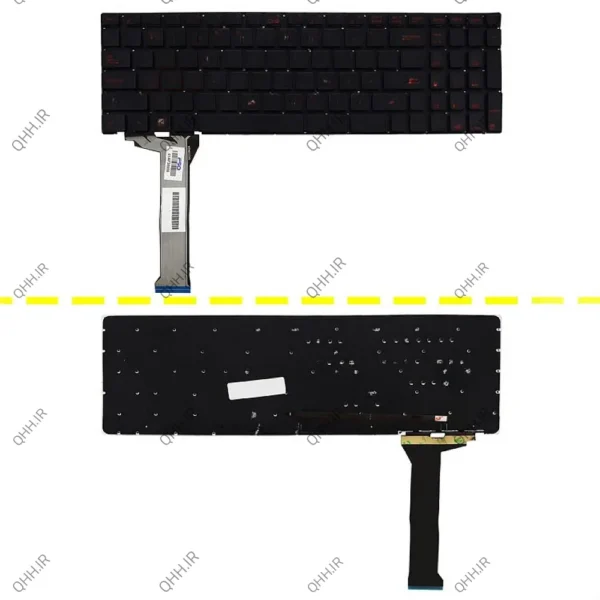 کیبرد لپ تاپ ایسوس ROG GL552 مشکی-اینترکوچک-بابک لایت و کلید پاور