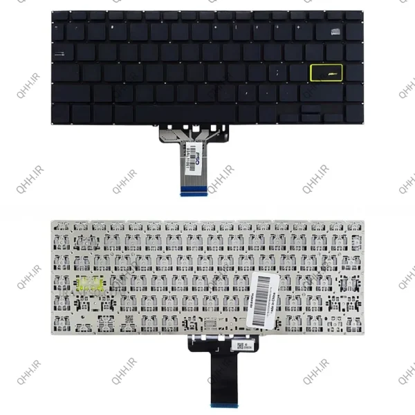 کیبرد لپ تاپ ایسوس VivoBook E410MA مشکی-اینترکوچک بدون فریم به همراه کلید پاور