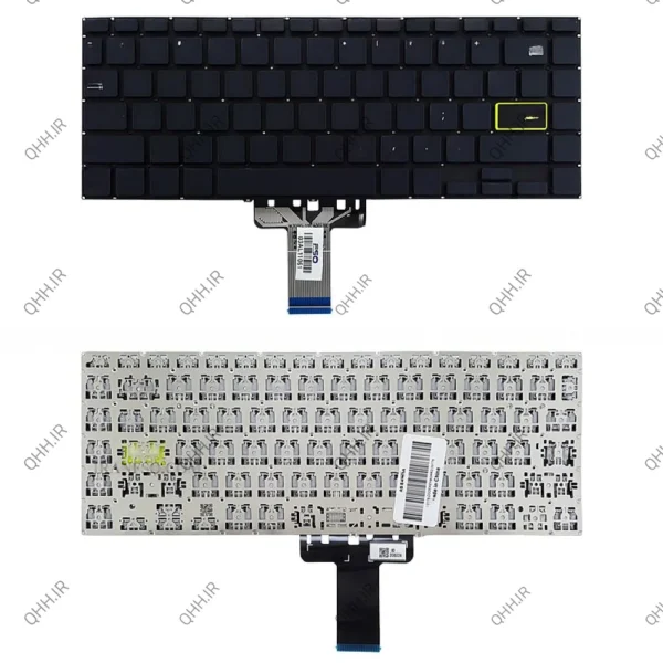 کیبرد لپ تاپ ایسوس VivoBook E410MA مشکی-اینترکوچک بدون فریم به همراه کلید پاور