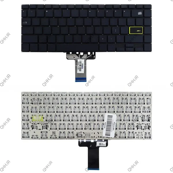 کیبرد لپ تاپ ایسوس VivoBook E410MA مشکی-اینترکوچک بدون فریم به همراه کلید پاور