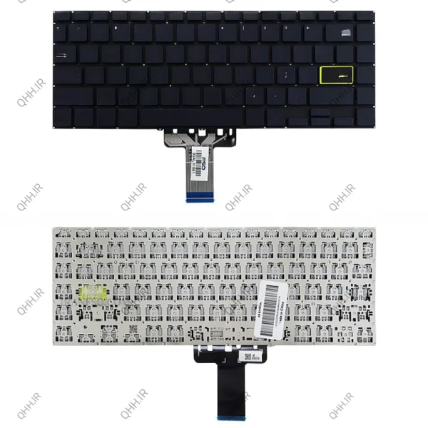 کیبرد لپ تاپ ایسوس VivoBook E410MA مشکی-اینترکوچک بدون فریم به همراه کلید پاور