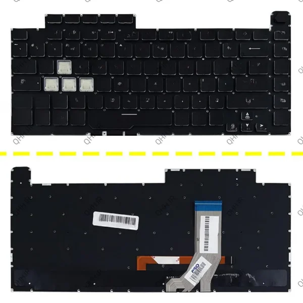 کیبرد لپ تاپ ایسوس ROG Strix G531G مشکی-اینترکوچک-بابک لایت-بدون فریم با کلید پاور