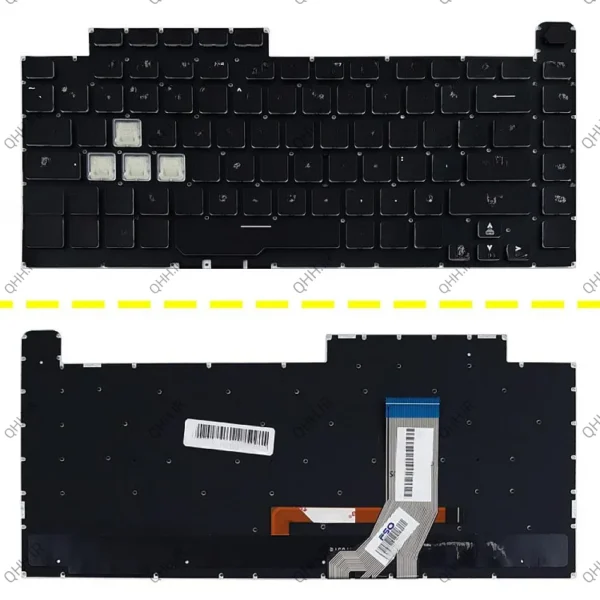 کیبرد لپ تاپ ایسوس ROG Strix G531G مشکی-اینترکوچک-بابک لایت-بدون فریم با کلید پاور