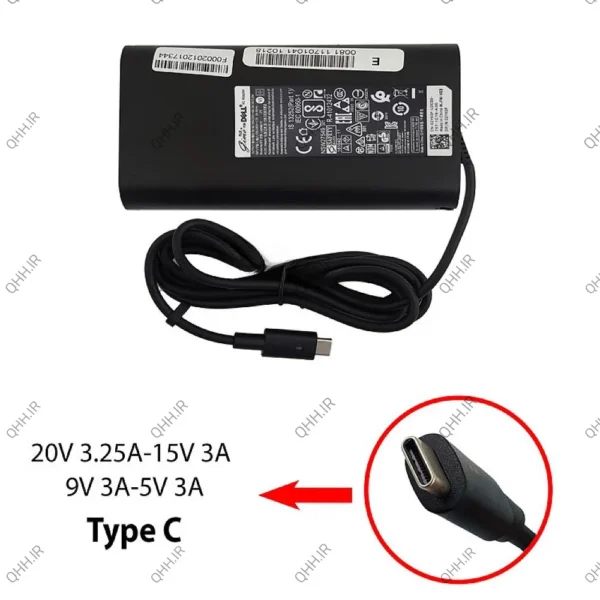 آداپتور تبلت-موبایل-لپ تاپ دل 20V 3.25A-15V 3A-9V 3A-5V 3A Type C Gimo Plus