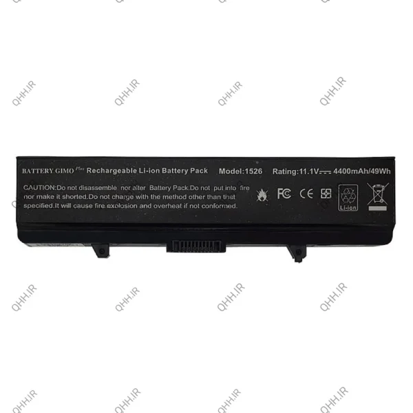 باتری لپ تاپ دل Inspiron 1525-1526-1545-6Cell Gimo Plus مشکی-49 وات ساعت
