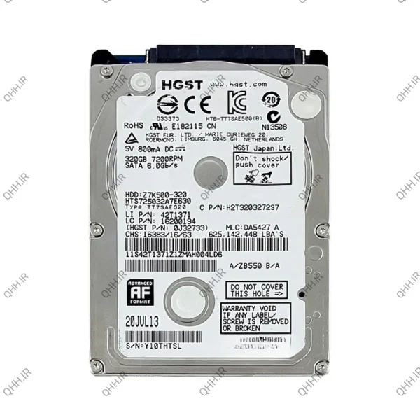 هارد HDD لپ تاپ 320 گیگابایت HGST Sata Slim 5400RPM-Refurbish