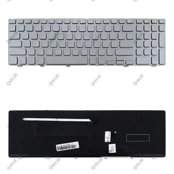 کیبرد لپ تاپ دل Inspiron 15-7537 نقره ای-با بک لایت-با فریم