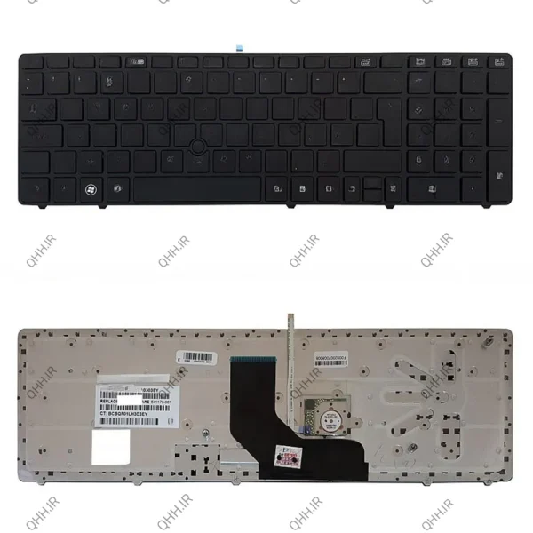 کیبرد لپ تاپ اچ پی EliteBook 8560P مشکی-با موس و فریم
