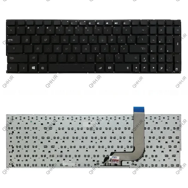 کیبرد لپ تاپ ایسوس VivoBook X542-R542 مشکی-اینترکوچک بدون فریم-به همراه کلید پاور