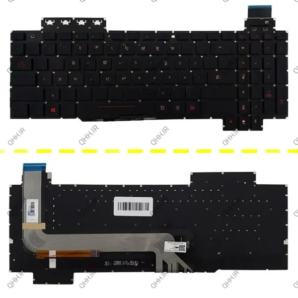 کیبرد لپ تاپ ایسوس FX503 مشکی-اینترکوچک-بابک لایت-بدون فریم با کلید پاور