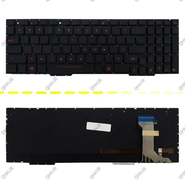 کیبرد لپ تاپ ایسوس GL553-FX553 مشکی-اینترکوچک-با بک لایت و کلید پاور
