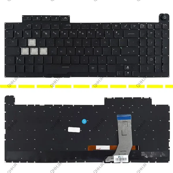 کیبرد لپ تاپ ایسوس ROG Strix G731 مشکی-اینترکوچک-بابک لایت-بدون فریم با کلید پاور