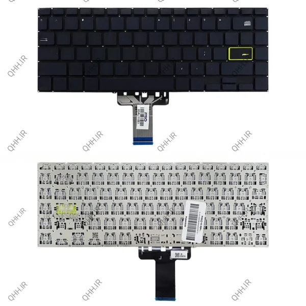 کیبرد لپ تاپ ایسوس VivoBook E410MA مشکی-اینترکوچک بدون فریم به همراه کلید پاور