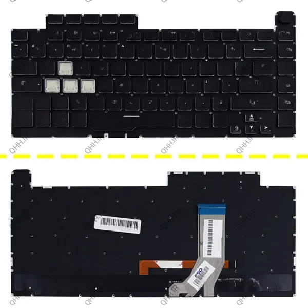 کیبرد لپ تاپ ایسوس ROG Strix G531G مشکی-اینترکوچک-بابک لایت-بدون فریم با کلید پاور