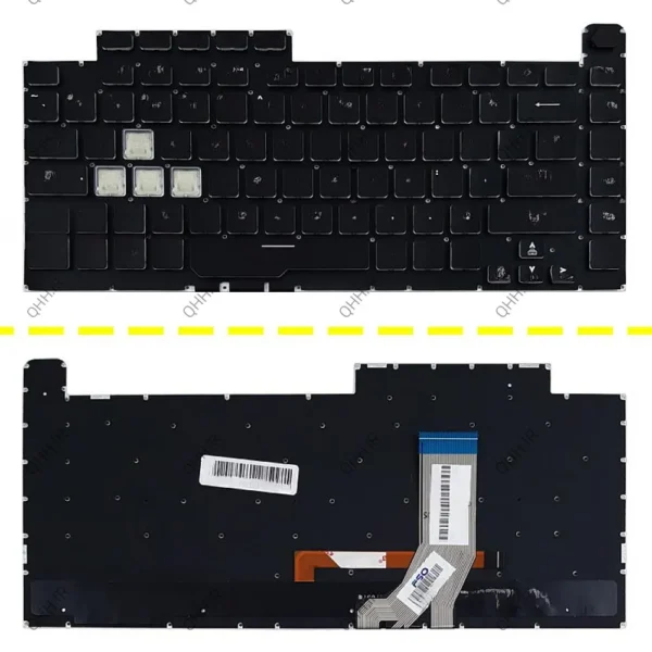 کیبرد لپ تاپ ایسوس ROG Strix G531G مشکی-اینترکوچک-بابک لایت-بدون فریم با کلید پاور