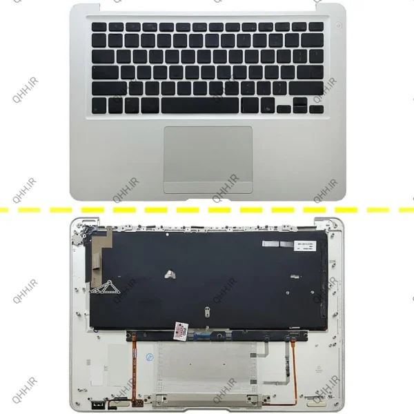 کیبرد لپ تاپ اپل MacBook Air A1237-13 Inch_607-2255-A مشکی با قاب C نقره ای