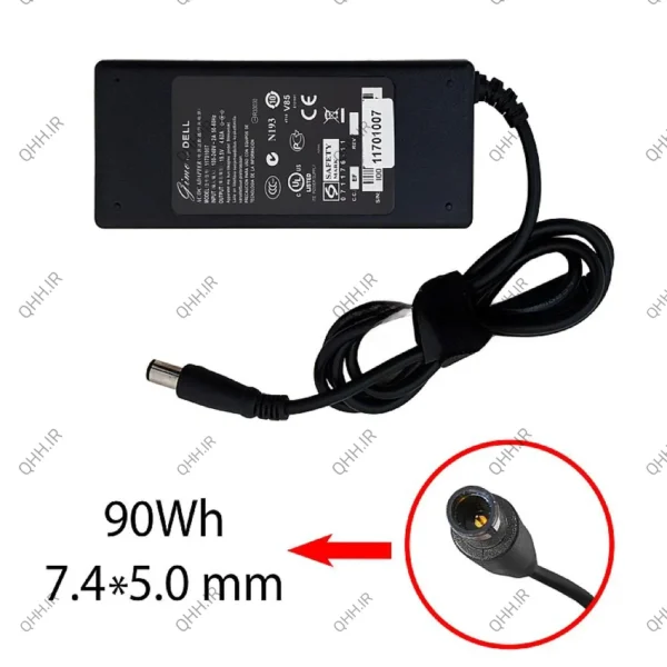 آداپتور لپ تاپ دل 19.5V 4.62A مستطیلی