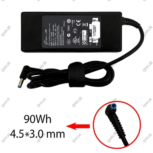 آداپتور لپ تاپ اچ پی 19.5V 4.62A سر فیش آبی
