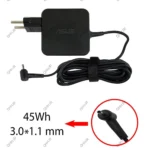 آداپتور لپ تاپ ایسوس 19V 2.37A Gimo Plus مربعی سرزنبوکی سرریز 3*1.1mm
