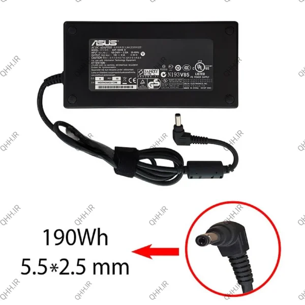 آداپتور لپ تاپ ایسوس 19V 9.5A Gimo Plus سرنرمال کابل سه تایی