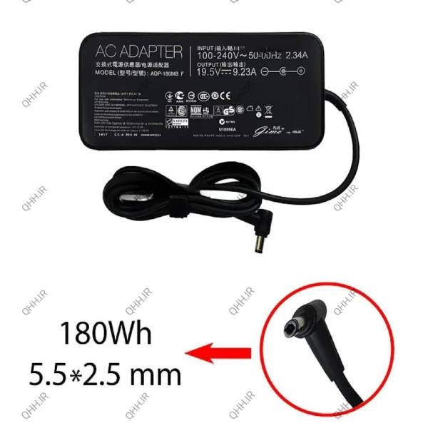آداپتور لپ تاپ ایسوس 19.5V 9.23A Slim Gimo Plus
