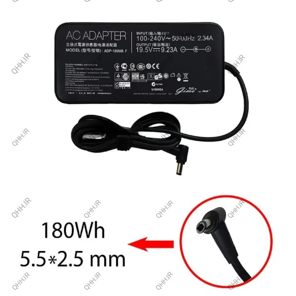 آداپتور لپ تاپ ایسوس 19.5V 9.23A Slim Gimo Plus
