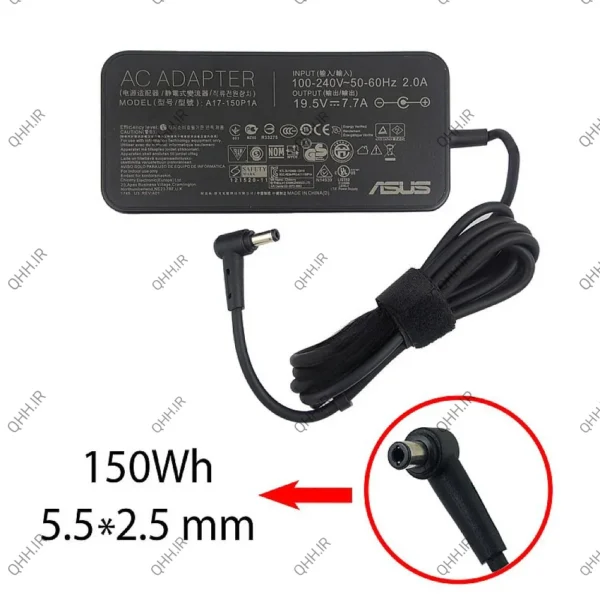 آداپتور لپ تاپ ایسوس 19.5V 7.7A Slim Gimo Plus سرنرمال