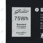 باتری لپ تاپ دل XPS 15 9575_8N0T7_Gimo Plus مشکی داخلی-75 وات ساعت - Image 3